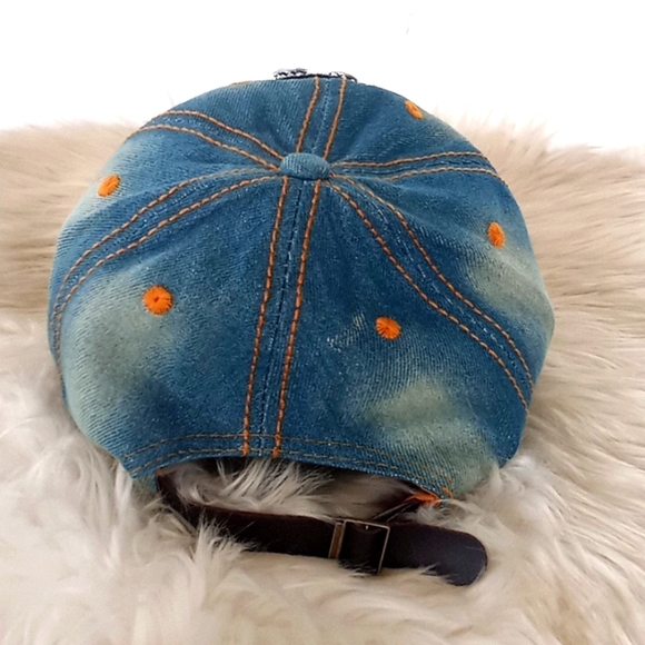 Fleur di Lis Bling 💎 Denim Baseball Cap - Picture 4 of 12